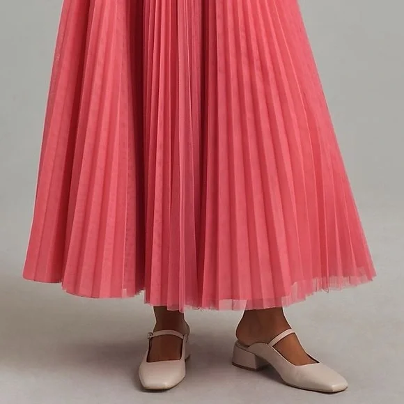 Anthropologie Hutch Pleated Tulle Midi Skirt - Picture 9 of 15